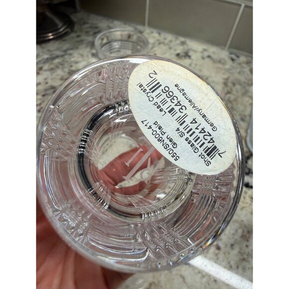 2 Ralph Lauren Glen Plaid Lead Crystal Signed Highball SHOT Glasses 4” bar ware - Picture 2 of 9